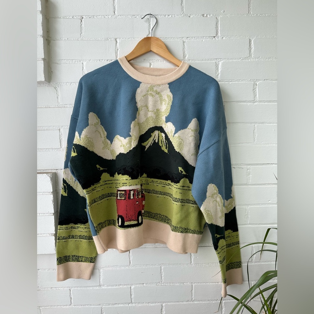 Cider Blue and Green Scenic Sweater
